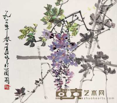 李剑晨 1987年作 花卉 立轴 47×55cm